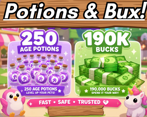 190k bucks 💸 and 250 age potions 🧪